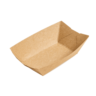 Box of 1000 Large Kraft Food Tray 205 x 160x 40mm