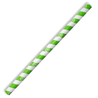 Pack Of 2500 10mm Jumbo Green Stripe BioStraw