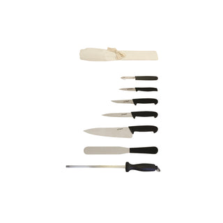 7-Piece Kitchen Knife Set with Canvas Wallet | Stainless Steel Professional Chef Knives