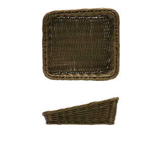 Polywicker Angled Basket 26.5x26.5x 40/100mm Fold-able Designs Food Safe 1Pcs