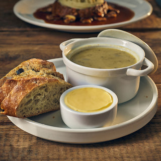 8oz Small Porcelain Covered Mini Casserole Dish with Lid, White Pot Premium Hotelware 10.5cm (4") - Set of 6