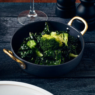 6-Pieces Aluminium Mini Casserole Dish with Brass Handles For Home Dining, Restaurants, Dessert, Side Dishes - 14.1oz/ 17.6oz