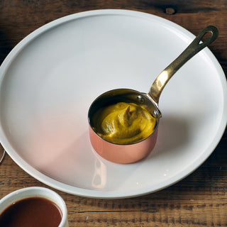 Mini Copper-Plated Stainless Steel Sauce Pans with Brass Handle – Premium Presentation Pans (7cm, 7.8cm & 9cm) - Set of 6