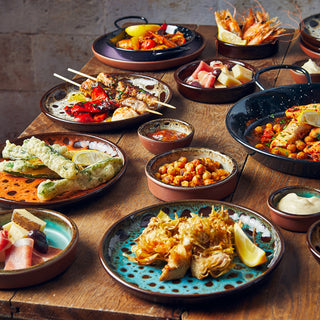 Vitrified Terracotta Dessert Plates Set of 12, Sabrosa Rustic Pasta Salad Side Plate, 19.5cm Diameter