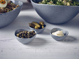 Melamine Triangular Ramekin 70ml 100ml – Green, Grey Granite & White Granite Condiment Sauce Dip Bowls (Pack of 24)