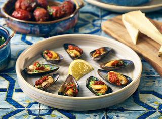 Set of 6 Side Plates Barley Dessert Plates 18cm 21cm 26cm Stoneware Serving Presentation Dishes