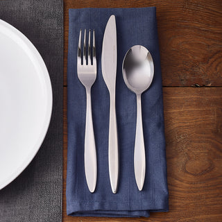 Stainless Steel Teardrop Cutlery Collection Silver Finish, 12 Pieces Flatware for Dining, Kitchen, Catering