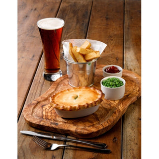 Olive Wood Serving Board with Groove 40 × 21cm for Cheese Starters & Food 1 Piece