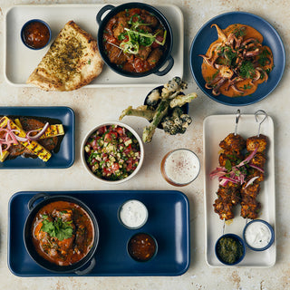 Ceramic Serving Platters Set of 6, Rectangular Tray, Stoneware Serving Dishes for Dessert, Buffet, Snack, Steak, Fruit