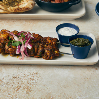 Stoneware Ceramic Serving Platters Set of 3, Rectangular Tray L35cm x W16.5cm Serving Dishes for Dessert, Buffet, Snack, Steak, Fruit