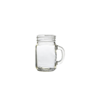 Glass Mason Jar 12cm/13cm/14.5cm Clear Glass Jar with Handle Drinks Shakes Desserts