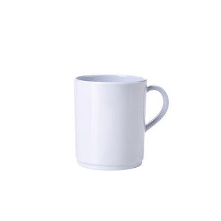 White Melamine Mug with Durable Gloss Finish – 28cl/10oz Lightweight Commercial Catering Mug (Set of 6)