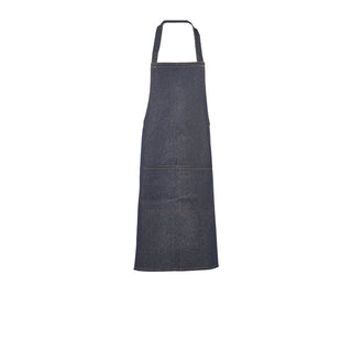 Unwashed Denim Bib Apron 70x90cm Cotton Dark Apron for Commercial Laundering 1Pcs