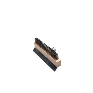 Pizza Oven Wire Brush With Scraper Aluminium & Wood Construction (No Handle) 1Pcs