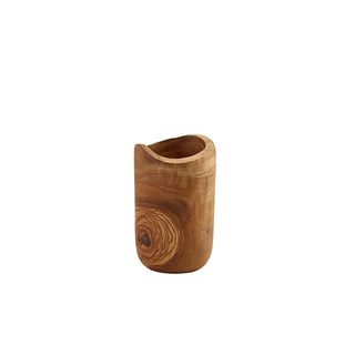 Olive Wood Rustic Cutlery Holder – Hand-Crafted Natural Olive Wood, 8×13cm (Dia×H)