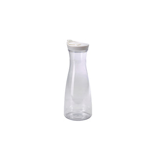 1L Polycarbonate Carafe With Lid, Slip Resistant, Flip Top Lid Water Pitcher, Clear Beverage Carafe (270 x 100mm)