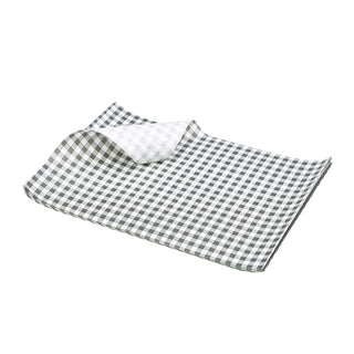Greaseproof Paper Sheets Classic Gingham Check Print Red, Black, Blue