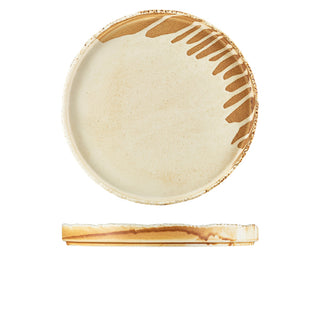 Sand Presentation Plate Set of 4 Durable Porcelain Tableware Serving 21cm/26cm/28cm