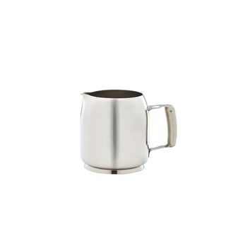 Milk Frothing Pitcher, 350ml Stainless Steel Milk Jug for Making Latte Art and Cappuccino Coffee, Silver