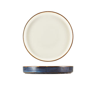 Aqua Blue Two Tone Presentation Plate Set of 6 Porcelain Dining Serving 18cm/20.5cm/26cm