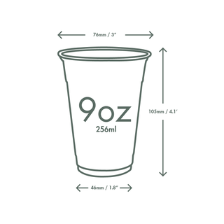 Pack Of 1000 9oz PLA Cold Cup, 76-Series