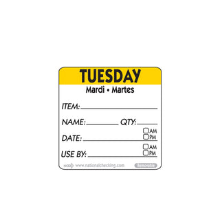 Removable Day Label 50mm Easy-Peel Food Rotation Labels Kitchen Storage Prep Meal 500 pc