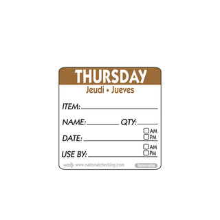 Removable Day Label 50mm Easy-Peel Food Rotation Labels Kitchen Storage Prep Meal 500 pc