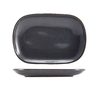 Rustic Stoneware Blue Rectangular Plate 29×19.5cm Durable Plate Set of 6