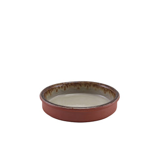Vitrified Terracotta Tapas Dish 13cm Diameter x 2.7cm Height, Reactive Glaze Rustic Colours for Party Dining, Pack of 12