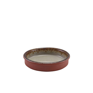 Vitrified Terracotta Tapas Dish 13cm Diameter x 2.7cm Height, Reactive Glaze Rustic Colours for Party Dining, Pack of 12