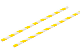 Pack Of 250 8" Standard 6mm Bore Yellow & White Paper Straws