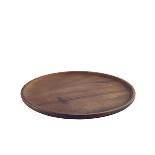 Acacia Wood Serving Plate | 26cm Natural Wooden Coupe Plate